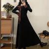 French Hepburn Style Little Black Dress - Bow Long Sleeve, Tummy Concealing, Slimming Mid-Length Ladies' Dress for Spring 2026.