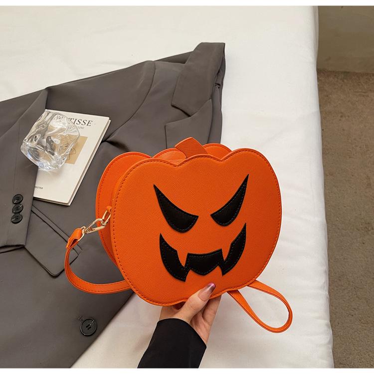 Halloween Funny Pumpkin Bag 2025 New Fashion Contrasting Colors Personality Creative Trendy Shoulder Women's Bag Cartoon Crossbody Bag