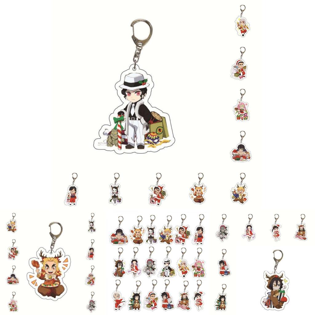 Unique Acrylic Demon Slayer Xmas Keychain Perfect For Anime Fans And Collectors