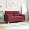 2 Seater Sofa Burgundy 120 Cm Fabric