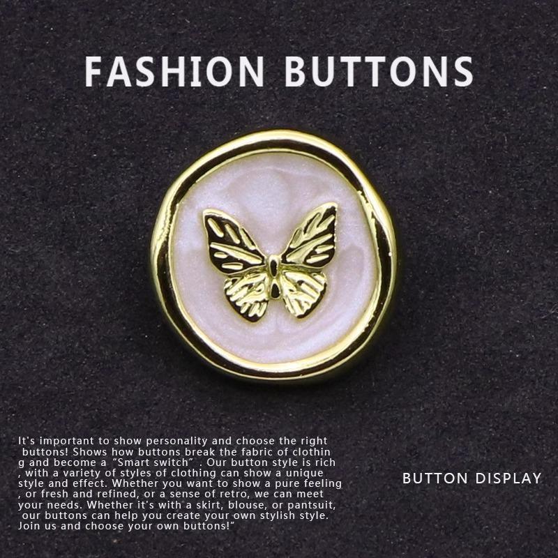 10Pcs Button High-End Delicate Cashmere Coat Top Sweater Cardigan Suit Shirt Metal Big Button