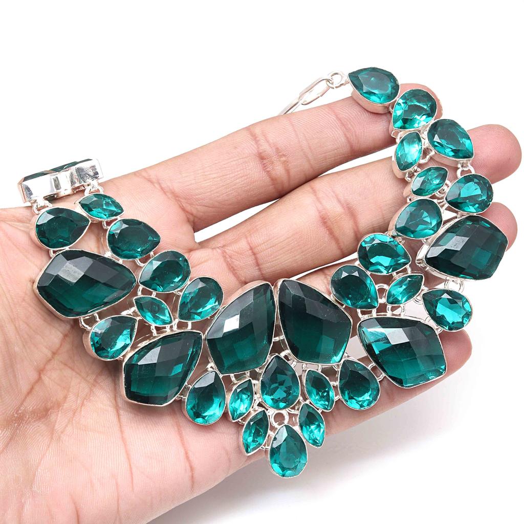 Necklace Chrome Diopside Facited Gemstone Women'Unisex Jewelry 18-20''