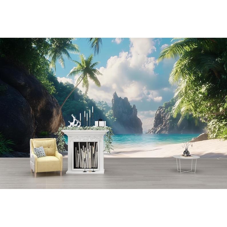 tropical beach tapestry 75x100 чёрный