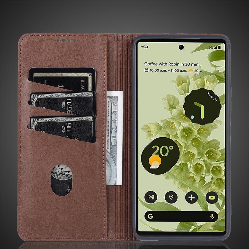 Deluxe Magnetic Adsorption Leather Fitted Case for Google Pixel 6 Pixel6 Pro Flip Cover Protective Case Capa Fundas Coque