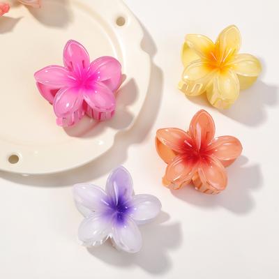 4 Stück Eierblume Greifspange Damen Sommer Hinterkopf Halb hochgesteckt Haarspange Große Haiklammer Haarkarte Kopfschmuck Geschenk