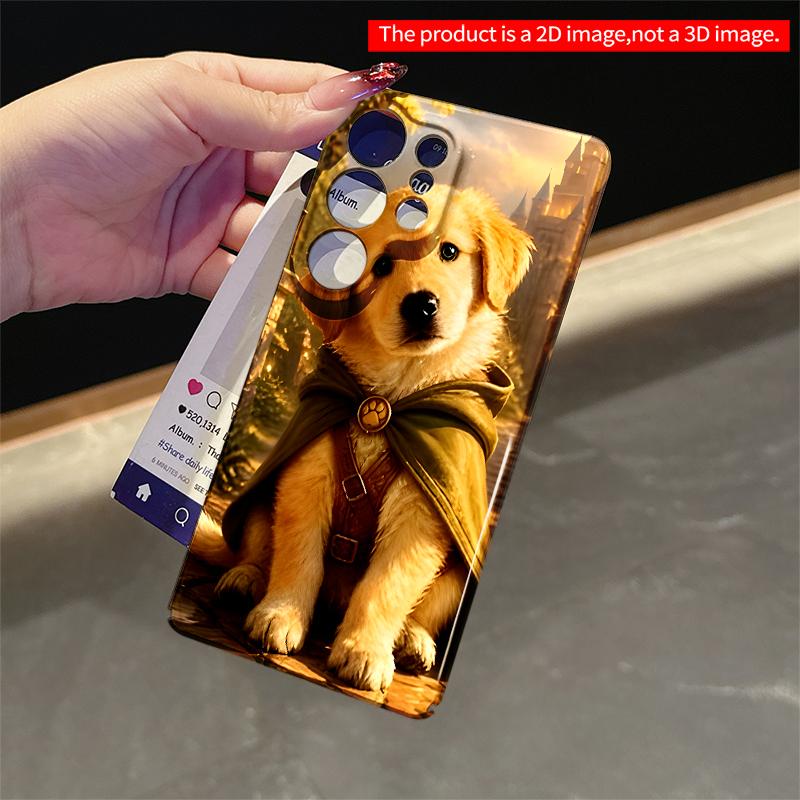 2DFlat Samsung phone case Golden Puppy in Green Cape by Castle Path Applicable to Galaxy S23 S24 S25ULTRA S26 A12 A14 A15 A16 A54 A55
