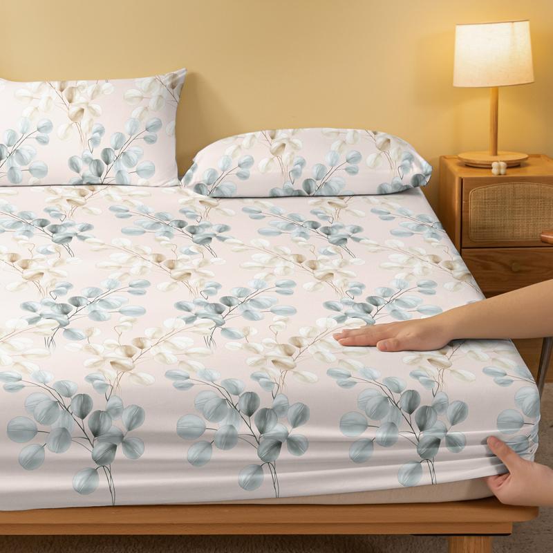 1 Einfaches Modernes Pfirsichförmiges Geometrisch Bedrucktes Mattes Spannbettlaken, Schlafzimmer Bedruckte Bettdecke, Bettwäsche (Ohne Kissenbezüge)