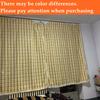 American Style Cotton Linen Plaid Curtains Bedroom Curtains with Tassel Semi-shading Kitchen Valance Drapes for Living Room