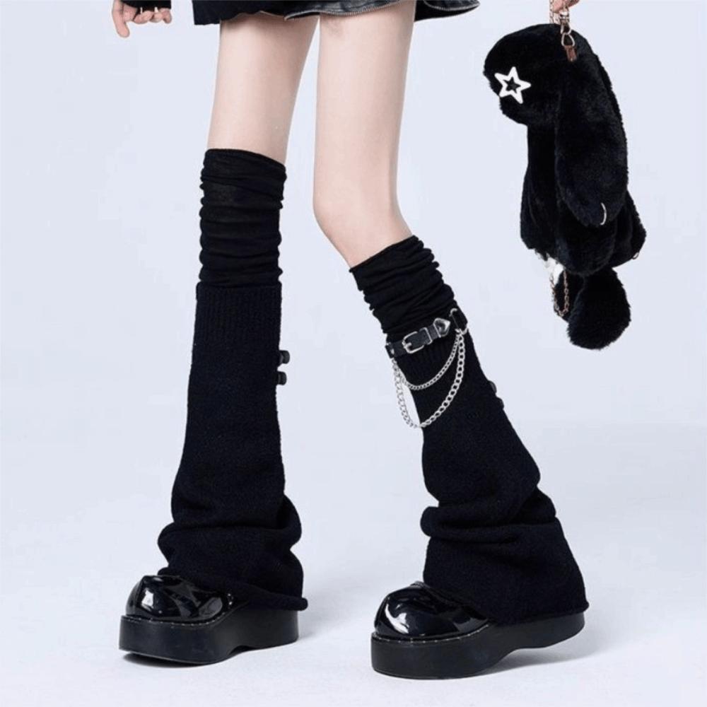 Over Knee Length Knitting Leg Warmers Y2k Flare Long Leggings New Thigh High Socks Girls