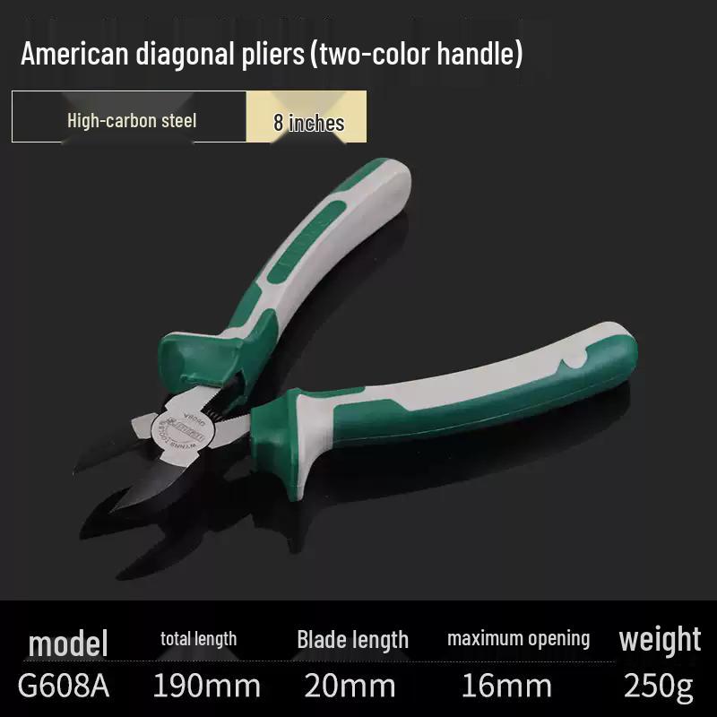 Weleson 6" Diagonal & Flat Nose Cutting Pliers: Nippers & Wire Cutters for Electricians