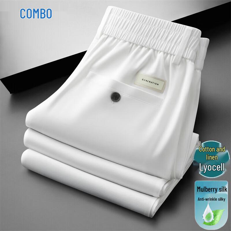 Kangbo Men s Linen Blend Casual Pants  T-Shirt 3XL белый
