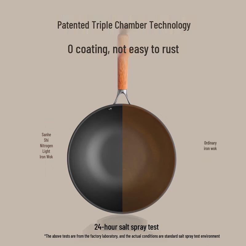 Sanhe Nitrogen Rustproof Seasoned Iron Wok