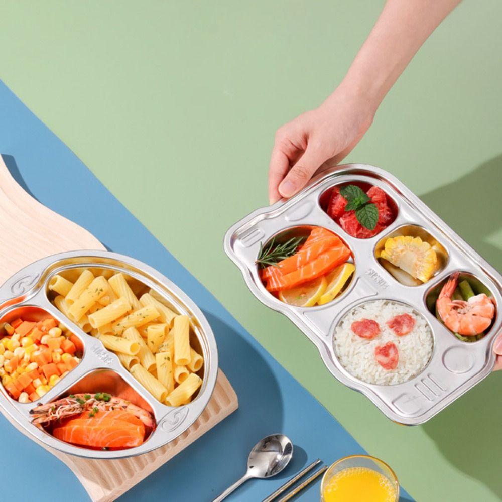 Cartoon Pattern Children's Dinner Plate Divided Snack Tray Tableware Food Feeding Dishes  Gift