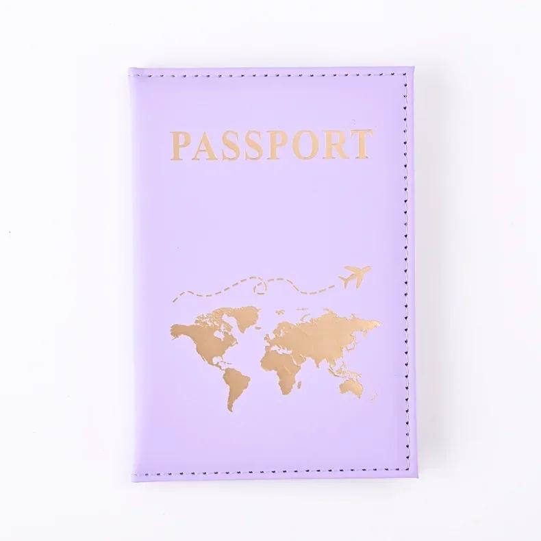Fashion Passport Protective Cover World Pattern Travel Passport Holder Wallet Gift PU Leather Card Case Cover Unisex Storage Bag