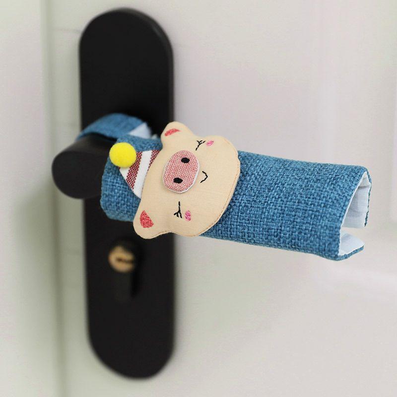 

Flannel Main Door Handles Protective Cover Fabric Extra Long plus Size Welcome Door Handle Cover Velcro Refrigerator Door Handle Heattech [2] 10cm door handle set-good dream pig