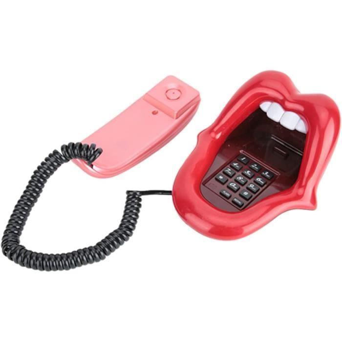 Téléphone Fixe - GENERIC - Rouge - Design Moderne - Qualité Sonore Claire - Filaire