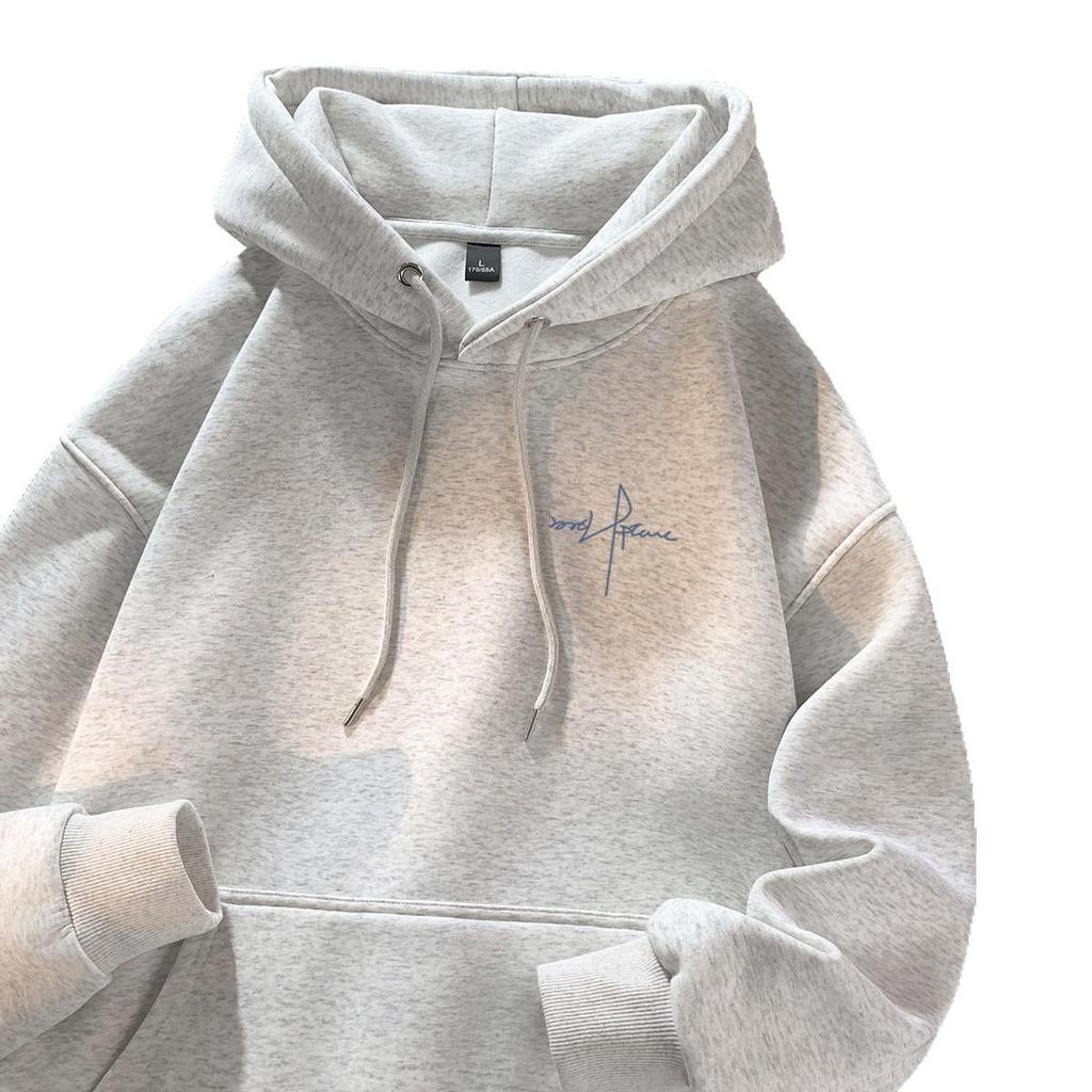 Personalized American Style Men's Hoodie – Autumn/Winter Velvet, Thick, Versatile Student Jacket