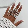 DIEZI 9pcs/set Hip Hop Hollow Metal Finger Rings For Women Girls Men Punk Gold Silver Color Geometric Knuckle Joint Ring Jewelry