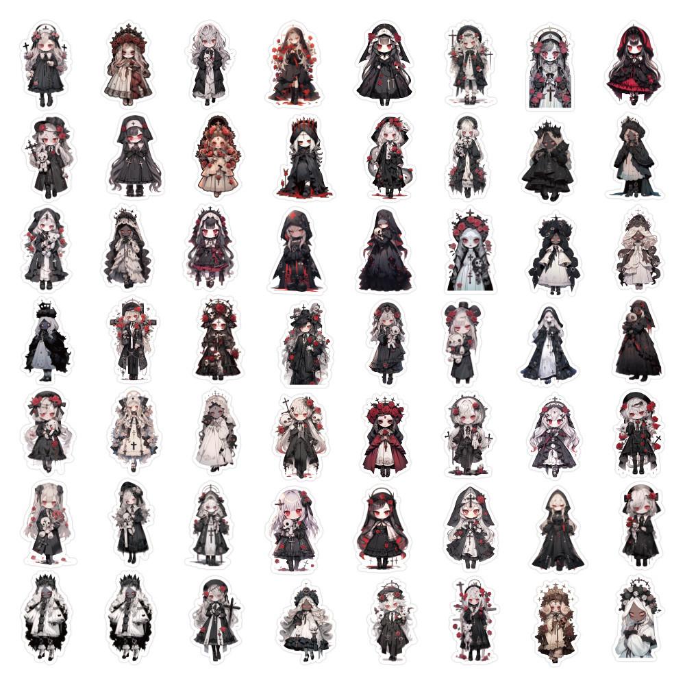 60PCS Dark-Style Little Lolita Stickers - Mysterious Cute Designs for Decorating Notebooks, Phones & More AnimeWorlds Store