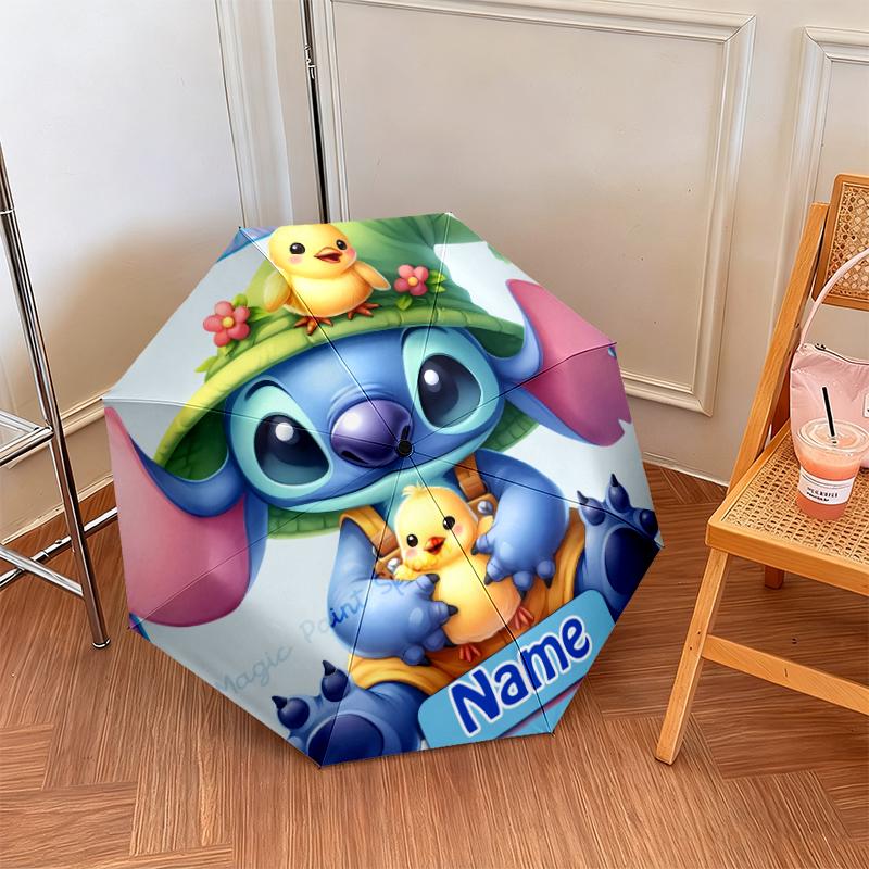 Custom Name Lilo & Stitch Umbrella Suitable All Seasons Home Travel Outdoor Activities Multi Functional Umbrella Umbrella Paraphenoid Bones Portable