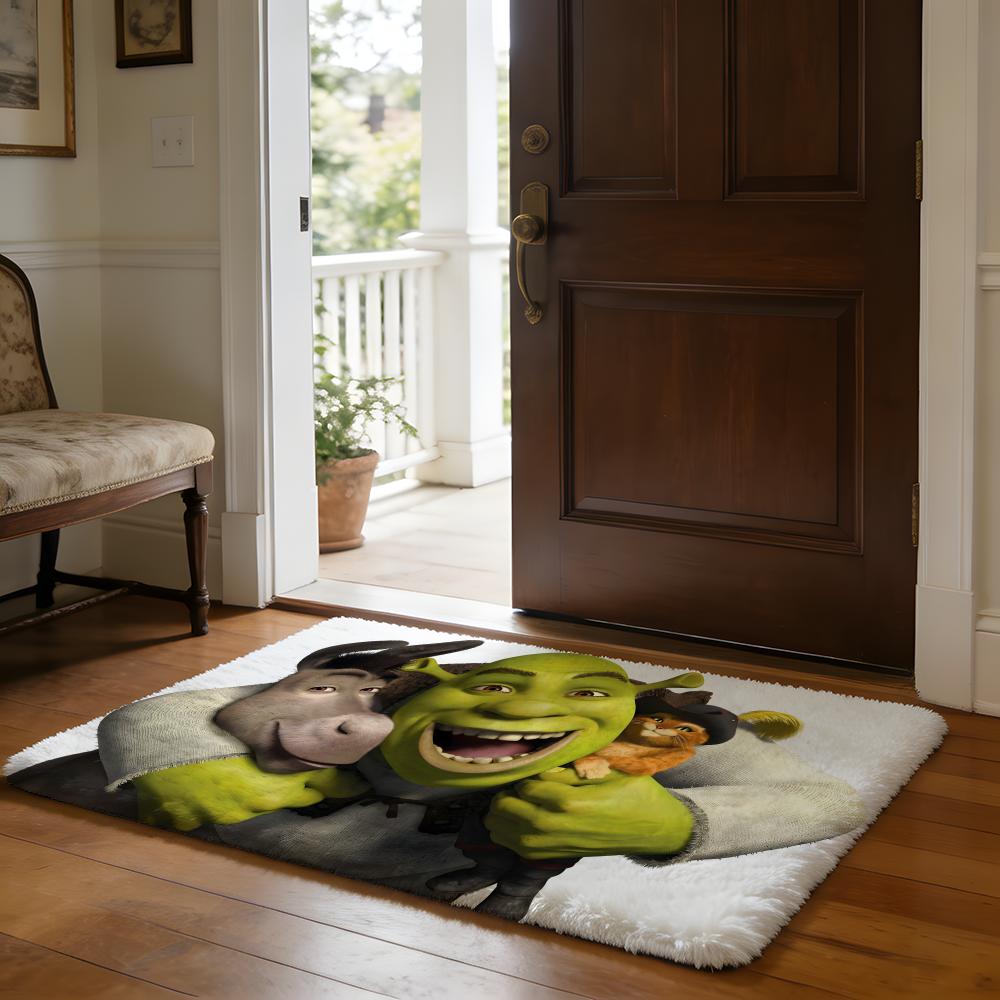 Kwaii Anime SShrekS Floor Mat Soft Flannel Absorbent Mat Non-Slip Rug Home Bedroom Bathroom