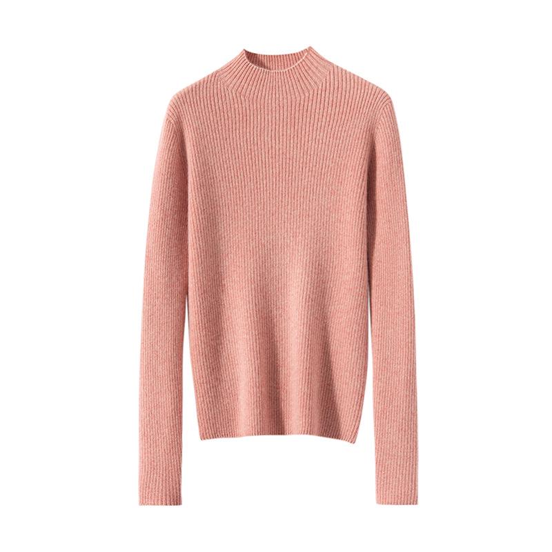 Women's Slim-Fit Cashmere Ribbed Mock Neck Sweater