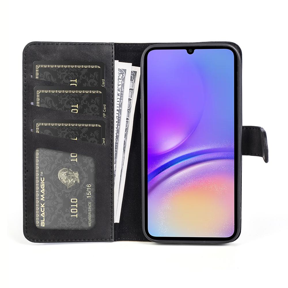 

For Samsung Galaxy A06 4G Wallet Case Leather Phone Cover Splicing Color Black