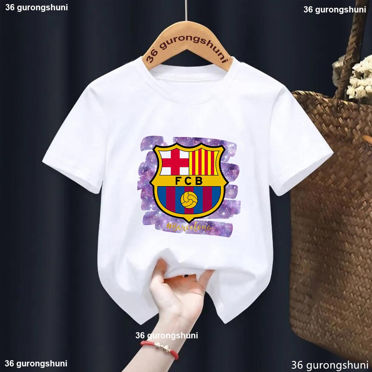 

T-Shirt For Boys/Girls Heart-Shaped Graphics Barcelona Spain Printed T Shirt Kids Fashion Toddler Tshirt Cute Boys/Girls Tshirt 140
