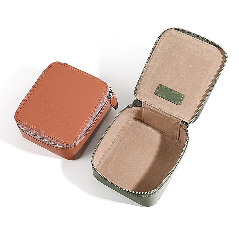 Leather Zipper Jewelry Bag, Pendant Bracelet Jade Bracelet Jewelry Storage Box, Portable Jewelry