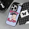 B-Betty Niedliche B-Boop Handyhülle Für iPhone 17,16,15,14,13,12,11 Plus,Pro Max,XS,Farbige silberne Handyhülle