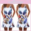 Vintage Boho Dameslos Zomer Mouwloos 3D Bloemenprint Tank Mini Jurk Voor Moeiteloze Stijl