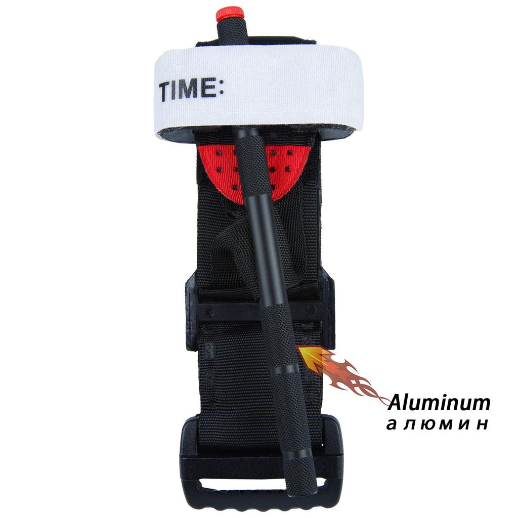 Torniquete de aluminio con varilla giratoria para uso con una sola mano, primeros auxilios, suministros militares, rescate táctico de emergencia, herramienta de supervivencia