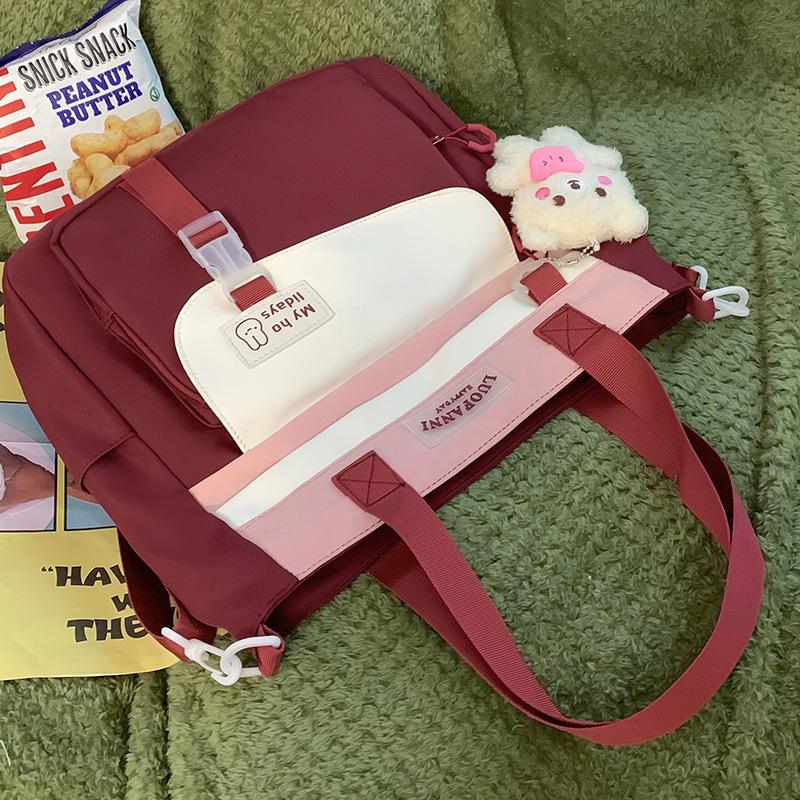 Canvas Bags for Girls’ Tutorial Bags for Tutorial Bags for Primary School Students’ Children’s Book Bags for Burgundy One Shoulder Crossbody Bags