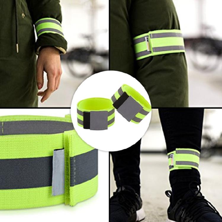 8Pcs Adjustable Safety Reflective Strap Running Reflective Arm Bands Warning Wristband Safety Reflectors Enduring