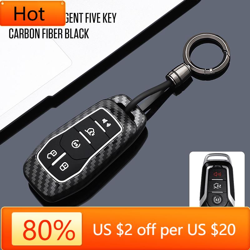 Interior Mouldings Car Key Cover Case For Ford Fusion Mondeo Mustang F-150 Explorer Edge 2015 2016 2017 2018 Car Key Protection