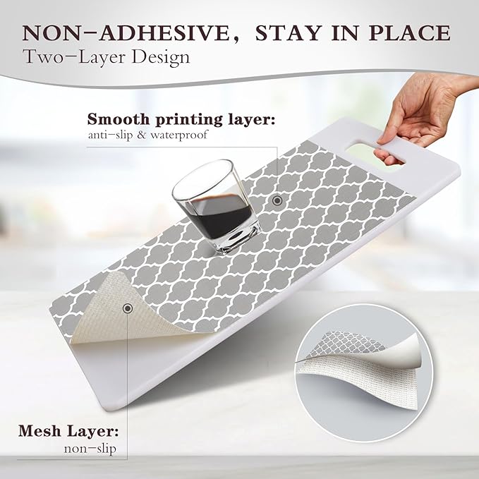 5pcs EVA Cabinet Mat, Cabinet Liner, Reusable Drawer Liner, Anti-slip Refrigerator Mat, Waterproof and Moisture-proof Drawer Mat