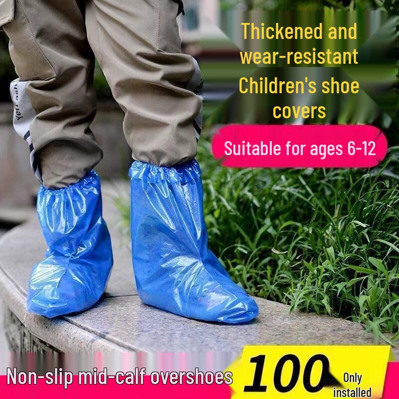 Children's Waterproof Non-Slip Disposable Rain Shoe Covers and Sandproof Outdoor Boots