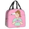 Custom Enfermera En Apuros Doctor Nurse Medicine Insulated Lunch Tote Bag for Women Resuable Thermal Cooler Food Lunch Box