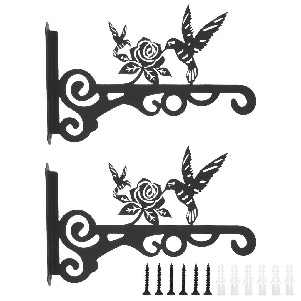 2Pcs Iron Wall Hooks for Hanging Plants Lanterns Metal Strong Load Bearing Wind Chime Wall Hanger Brackets for Indoor/outdoor