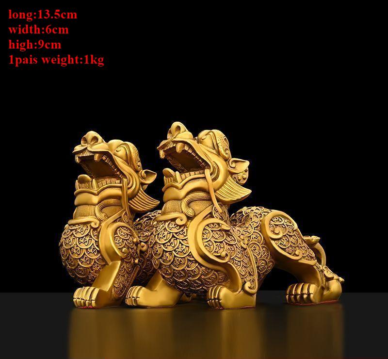 1pairs feng shui Copper Bravery Wealth Ornaments New Store Decor Home Living Room Crafts