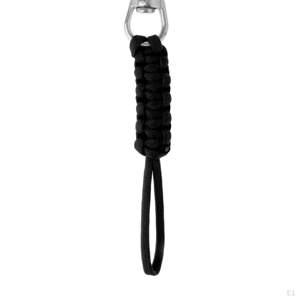Scuba Diving Snap Hook Single Ended Flag Clips Water Sports Paracord Lanyard Balck