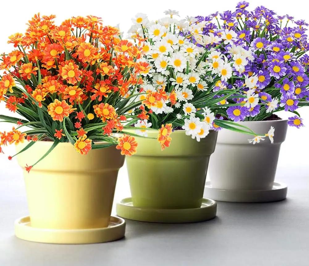 30cm Artificial Flower Daisy Anti-UV Non-fading Plastic Plant Home Decoration Window Outdoor Plastic Flower Wedding Decorations