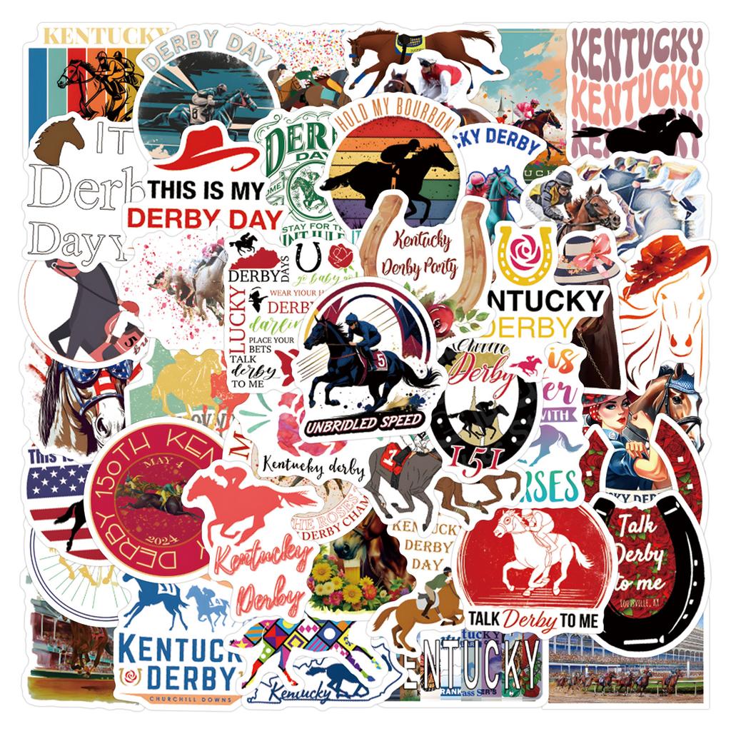 55 Neue Kentucky Derby Graffiti Aufkleber Roller Koffer Notizbuch Aufkleber