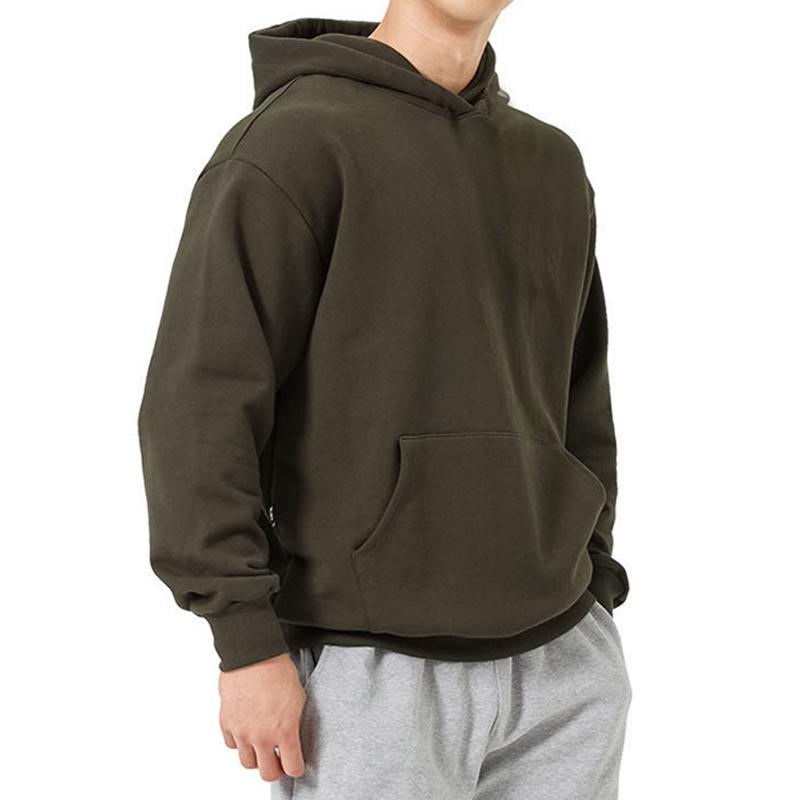 Fashion Men's Hoodies Autumn Winter Casual Thick Cotton Men's Solid Color Hoodies Sweatshirt Male