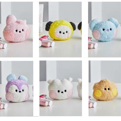 BT21 Μίνι Γυαλί Χεριού με Γκλίτερ και Βελούδινο Πρόσωπο – RJ / COOKY / KOYA / SHOOKY / MANG / CHIMMY