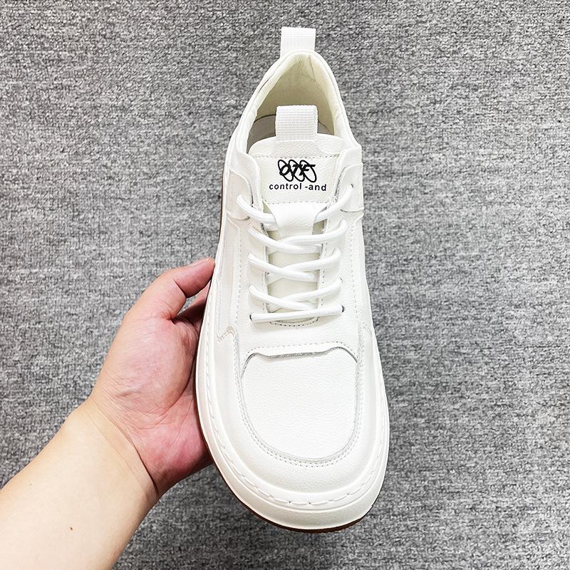 European Station Little White Shoes Men's Casual Sneakers Leather Versatile Trend German Training Shoes Fashion Handsome Trendy Men's Board Shoes