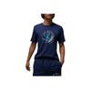 Jordan Pattern Print Crew Neck Short Sleeve T-Shirt Men Tops Navy-Blue DX9602-410