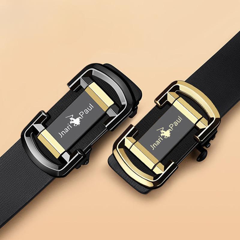 Men's Belt Toothless Automatic Buckle Genuine Leather Men's Middle Aged and Young People's Simple and Fashionable Inner Wear Belt Men's Belt