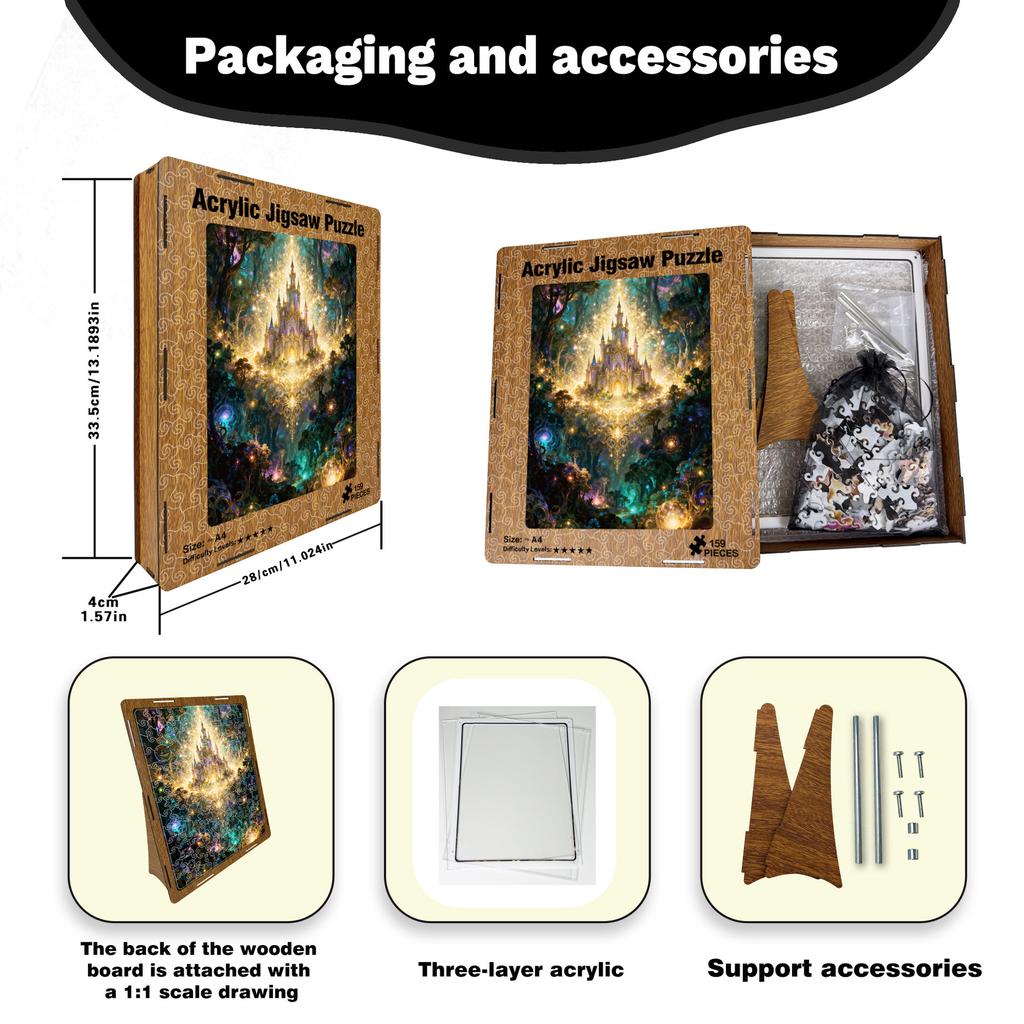 Palace Castle Puzzle Toy Translucent Acrylic Decorative Ornament Handmade Puzzle