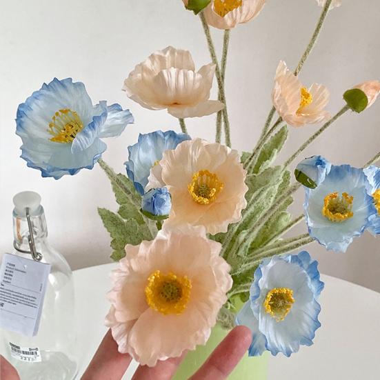 Artificial Flowers Faux Silk Flower Branch with Stems Real Touch Fake Flower Arrangement for Spring Home Kitchen Table Decor